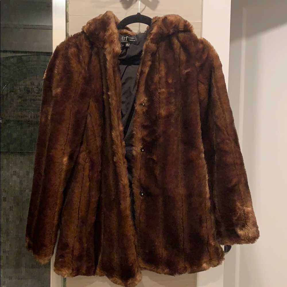 Zara TRF faux fur jacket.